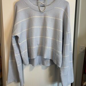 Hippie Rose Light Blue and White Striped Sweater